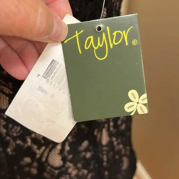 Taylor Black Lace Dress, Size 8 - Picture 16 of 17